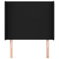 Tête de lit avec oreilles Noir 93x16x118/128 cm Tissu