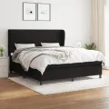 cadre de lit avec matelas Noir 180x200 cm Tissu