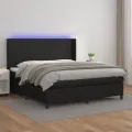 cadre de lit matelas LED Noir 160x200cm Similicuir
