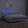 cadre de lit avec matelas et LED Blanc 160x200 cm