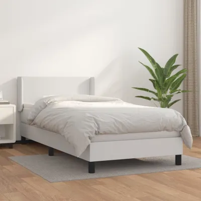 cadre de lit avec matelas Blanc 80x200 cm Similicuir