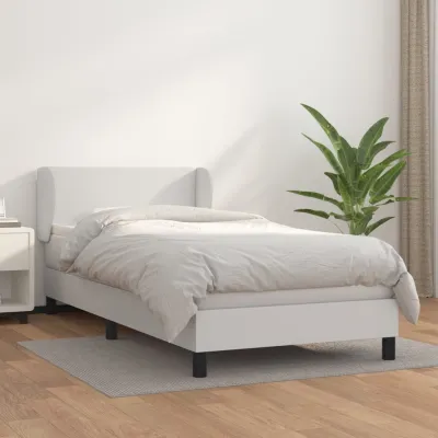 cadre de lit avec matelas Blanc 80x200 cm Similicuir