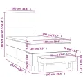 cadre de lit avec matelas Rose 100x200 cm Velours