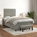 cadre de lit et matelas Gris clair 120x200cm Velours