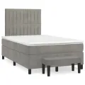 cadre de lit et matelas Gris clair 120x200cm Velours