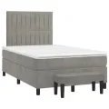 cadre de lit et matelas Gris clair 120x200cm Velours