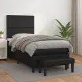 cadre de lit avec matelas Noir 100x200 cm Similicuir