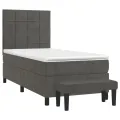 cadre de lit et matelas Gris foncé 90x190 cm Velours