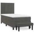 cadre de lit avec matelas Gris foncé 100x200 cm