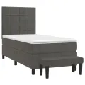 cadre de lit avec matelas Gris foncé 100x200 cm