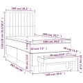 cadre de lit avec matelas Noir 100x200 cm Tissu