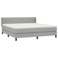 cadre de lit avec matelas Gris clair 160x200cm Tissu