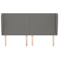 Tête de lit avec oreilles Gris foncé 163x23x118/128 cm Tissu