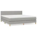 cadre de lit avec matelas Gris clair 160x200cm Tissu