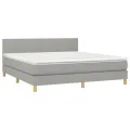 cadre de lit avec matelas Gris clair 160x200cm Tissu