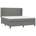 cadre de lit avec matelas Gris foncé 160x200cm Tissu