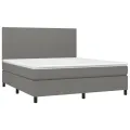 cadre de lit et matelas et LED Gris foncé 160x200 cm