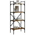 Bibliothèque à 4 niveaux chêne fumé 56x31,5x138,5 cm