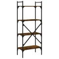 Bibliothèque à 4 niveaux chêne fumé 56x31,5x138,5 cm