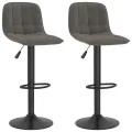 Tabourets de bar lot de 2 gris foncé velours