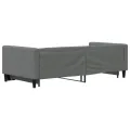 Lit de jour avec lit gigogne gris foncé 90x200 cm tissu