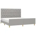 Cadre de lit avec tête de lit Gris clair 160x200 cm Tissu