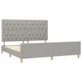 Cadre de lit avec tête de lit Gris clair 160x200 cm Tissu