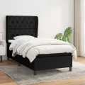 cadre de lit et matelas Noir 80x200 cm Tissu