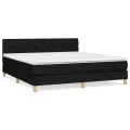 cadre de lit avec matelas Noir 160x200 cm Tissu