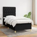cadre de lit et matelas Noir 80x200 cm Tissu