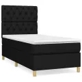 cadre de lit et matelas Noir 80x200 cm Tissu