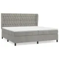 cadre de lit et matelas Gris clair 200x200cm Velours