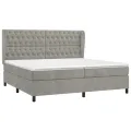 cadre de lit et matelas Gris clair 200x200cm Velours