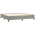 cadre de lit et matelas Gris clair 200x200cm Velours