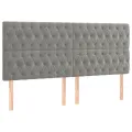 cadre de lit et matelas Gris clair 200x200cm Velours