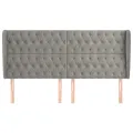 Tête de lit avec oreilles Gris clair 203x23x118/128 cm Velours