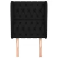 Tête de lit avec oreilles Noir 83x23x118/128 cm Tissu