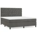cadre de lit et matelas Gris foncé 160x200cm Velours
