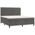 cadre de lit et matelas Gris foncé 160x200cm Velours