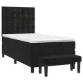 cadre de lit avec matelas Noir 100x200 cm Velours
