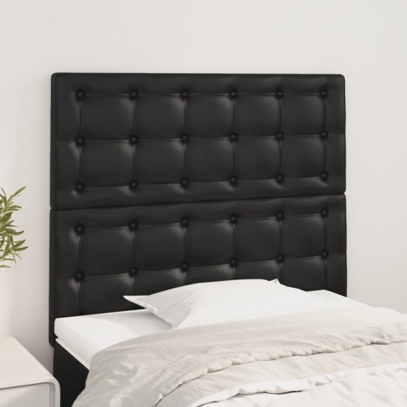 Têtes de lit 2 pcs Noir 90x5x78/88 cm Similicuir