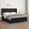 cadre de lit avec matelas Noir 180x200 cm Similicuir