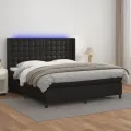 cadre de lit matelas LED Noir 180x200cm Similicuir