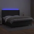 cadre de lit matelas LED Noir 180x200cm Similicuir