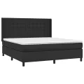 cadre de lit matelas LED Noir 180x200cm Similicuir