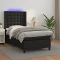 cadre de lit matelas LED Noir 90x190 cm Similicuir