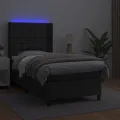 cadre de lit matelas LED Noir 90x190 cm Similicuir
