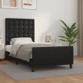 Cadre de lit avec tête de lit Noir 90x200 cm Similicuir