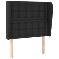 Tête de lit avec oreilles Noir 93x23x118/128 cm Similicuir