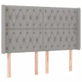 cadre de lit matelas LED Gris clair 160x200 cm Tissu